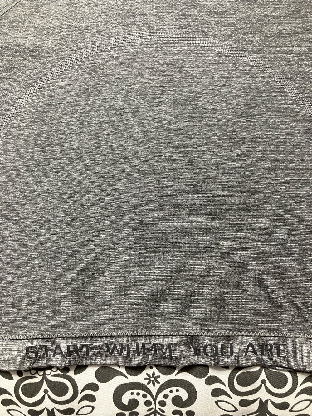 Lululemon Swiftly Tech Cropped Short-Sleeve Shirt 2.0 Sz 8 in Slate / White - Picture 8 of 9